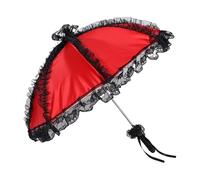 Yardwe Romantic Lace Parasol Umbrella for Weddings Lightweight Breathable Red Sunshade Elegant Bridal Photography Prop Outdoor Ceremony Decoration Enhancing Bride Charm