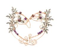 Yardwe Rose Gold Leaf Ear for Women Non-piercing Handmade Ear Clips with Curvy Leaf Design Lightweight Fashion Earrings for Bohemian and Chic Styles Elegant Alloy Fairy Jewelry