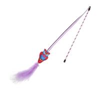Yardwe Rotating Cat Teaser Long Handle Interactive Little Bird Cat Teasing Stick for Kittens for Indoor Play