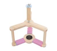 Yardwe Rotating Wooden Perch with Feeding Cup for Parakeets and Parrots, Stable and Natural Stand Encouraging Active Play and Preventing Boredom in Indoor Cages