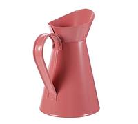 Yardwe Rustic Metal Pitcher Vase Watering Milk Jug Can Pink Iron French Pitcher Flower Pot Galvanized Tin Floral Arrangement Container for Artificial Dried Flower Vase