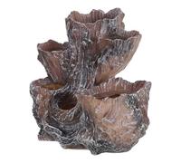 Yardwe Rustic Resin Window Sill Succulent Planter with 6-hole Multi-compartment Design, Faux Driftwood Tree Root Style Decorative Plant Pot with Enhanced Drainage for Healthy Growth