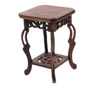 Yardwe Rustic Wenge Wood Plant Stand Wooden Flower Pot Base Display Pedestal for Home Decor