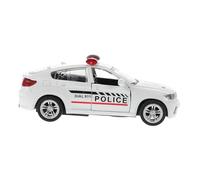Yardwe Scale Police Car Model Metal Car with Movable Parts for Play and Decoration Vintage Style Police Vehicle