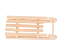 Yardwe Scale Solid Wood Mini Sled Ornament for Christmas Scene Decor Unpainted Craft Model for Creative Holiday Crafting and Mini Door Decoration