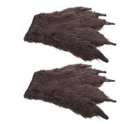 Yardwe Scary Werewolf Claw Gloves Fingerless Style Realistic Furry Wolf Hand Accessories for Halloween Parties Gothic Vampire Animal Cosplay Versatile Costume Props for Adults