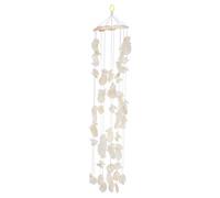 Yardwe Seashell Wind Chime 20.87In Natural Hanging Mobile for Bathroom Window Outdoor Decor with Gentle Ocean Breeze Sound and Sturdy Material