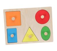 Yardwe Shape Matching for Montessori Geometry Blocks Educational Playthings for Boys and Safe Wooden Sorting Game to Enhance Memory and Practical Skills