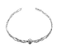 Yardwe Silver Large Round Rhinestone Crown Headband, Adjustable Renaissance Bridal Tiara for Women, Sparkly Medieval Headpiece for Wedding and Goddess Costume