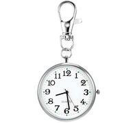 Yardwe Silver Nurse Fob Watch with Key Chain Glass Steel Pendant | Clips to work clothes, clear pointer dial for quick reading, for doctors and nurses, random dot finish, women’s holiday gift