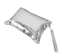 Yardwe Silver Women and Handcrafted Durability Essentials Fits with Sequin Bag Vintage Glamour Clutch Purse Elegant Polyester Wristlet for Evening for Wedding and Prom