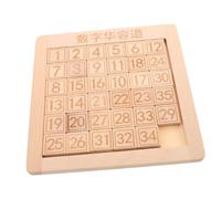 Yardwe Sliding Number Puzzle Wooden Logic Game Montessori Educational Brain Teaser with Digital Huarongdao Maze Design Number Cognition and Early Learning Game Birthday Present