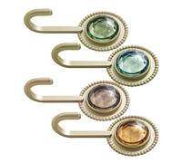 Yardwe Small Adhesive Hooks 4pcs Simple Design ABS Diamond Shape Hooks for Kitchen and Bathroom Multi-Use