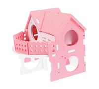 Yardwe Small Animal Hamster Villa Double Hideout Hut for Hamsters Design Safe Playground Cozy Retreat for Small Pets