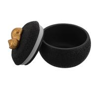 Yardwe Small Black Cement Pet Memorial Urn for Cat Ashes 350ml Remembrance Box with Lid for Small Animals Loss Keepsake and Pet Ashes Storage