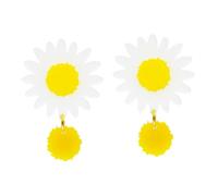 Yardwe Small Daisy Sunflower Earrings for Women Unique Floral Drop Dangle Jewelry Lightweight Comfortable Ear Accessories Material Gift for Summer and Daily Wear