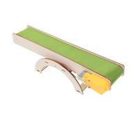 Yardwe Small DIY Conveyor Belt Model Kit Wooden Assembly Puzzles for Educational Stem for Students Fun Family Activity Explore Engineering Concepts