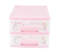 Yardwe Small Double-layer Makeup Storage Organizer Box with Drawer Type Structure for Cosmetics and Cotton Swabs, Wear Resistant Pp Material, for Dressing Table or Desktop