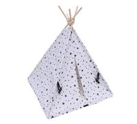 Yardwe Small Pet Tent for Dogs and Cats, Portable White Star Pattern Kennel 43x43x53cm, Breathable Washable Cozy Bed House for Indoor and Travel Use