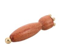 Yardwe Small Wooden Eye Roller with Copper Beads for Depuffing and Stable Single-handed Use Mini Lotus Pod Shape Facial Massage Tool for On-the-go Relaxation and Spa Skincare