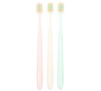 Yardwe Soft Brush Toothbrush 3pcs Plastic Wide Thin Head for Adults Oral Care Suitable for Home Cleaning