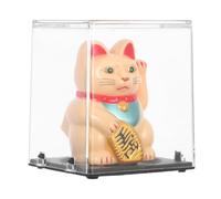 Yardwe Solar Powered Lucky Fortune Cat Figurine with Waving Arm, Compact and Portable Design for Office and Car Dashboard Feng Shui Decor to Attract Wealth and Good Luck