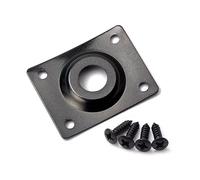 Yardwe Square Black Guitar Jack Plate Gt16 1/4 Inch Indented Metal Input Socket with Screws for Electric Guitar and Bass