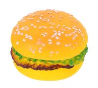 Yardwe Squeaky Dog Toy Hamburger Interactive Chew Toy for Teeth Cleaning for Small Dogs Promotes Oral Health Reduces Boredom