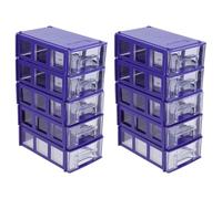 Yardwe Stackable Plastic Drawer Parts Box Small Parts Storage Case 10pcs with Removable Dividers and Label Holder for Office Supply at Repair Stations or Labs