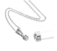 Yardwe Stainless Steel Glass Bottle Pendant Perfume Aroma Pendant Necklace Bottle Necklace for Women Silver