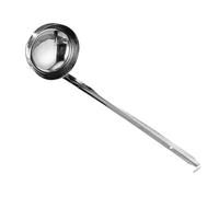 Yardwe Stainless Steel Kitchen Spoon with Long Handle and Pouring Hook, Sturdy Ounce Measuring Spoon for Soup and Sauce in Family Kitchen Or Dining Room