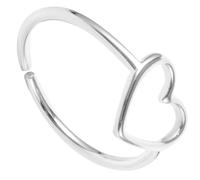 Yardwe Sterling Silver Open Heart Ring for Women Hollow Out Geometric Design Mood Band with Shiny Luster Lightweight Comfortable Jewelry for Daily Wear and Layering