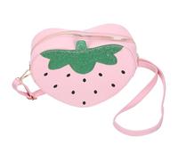 Yardwe Strawberry Shaped Crossbody Bag for, Mini Pink Fruit Shape Shoulder Purse, Cute Kawaii Small Handbag for Students and Teens, Food Shaped Coin Purse for Daily Use