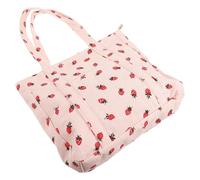 Yardwe Strawberry Shoulder Tote for Women Large Capacity Cute Messenger Bag Lightweight Everyday Student Purse Pink
