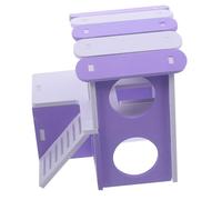 Yardwe Sturdy Double Story Wooden Guinea Pig Castle Hamster Small Pet House Hideouts Wear-resistant