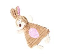 Yardwe Sturdy Plush Dog Chew Toy Squeaker Bite-resistant Molar Toy Pink Bunny Design for Small to Medium Pets