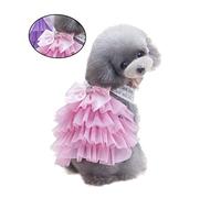 Yardwe Sweet Puppy Dog Tutu Dress Charming Lace Bowknot Pet Outfit for Dogs and Cats Cozy Clothing for Outdoor Activities and Special Occasions