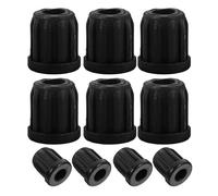 Yardwe Swivel Caster Sleeve Inserts 10pcs Black Plastic Replacement for Computer Chair Wheels with Retaining Springs and Solid Connection