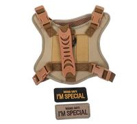 Yardwe Tactical Cat Harness Adjustable Escape Vest with Metal D-ring for Small Pets Dog-grade for Hiking Walking Training in Khaki