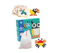 Yardwe Tangram Pattern Blocks Set for Animal Shape Jigsaw Puzzle Game Educational Preschool for Spatial Awareness Color Recognition Fine Motor Skills Development
