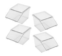 Yardwe Tea Bag Organizer and Coffee Station Storage Containers Acrylic 4pcs with Lids, Large Open Design Simple and Generous Style for Counter Decoration for Kitchen Or Cabinet