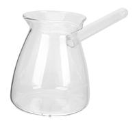 Yardwe Thickened Glass Turkish Coffee Pot 15Oz Side Handle Cezve for Brewing Coffee Tea Milk and Chocolate Stove Top Use