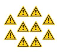 Yardwe Triangle Warning Label Safety Sticker 10Pcs Yellow Adhesive Black Words for Hazardous Workplace Areas Waterproof Sturdy Caution Sign
