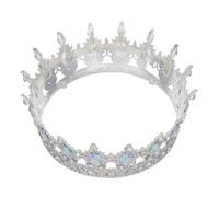 Yardwe Vintage and Fine Craftsmanship, Silver Alloy round Rhinestone Bridal Crown with Sparkling Detail Princess Tiara Headpiece for Women for Wedding and Birthday Party Accessories