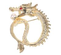 Yardwe Vintage Chinese Dragon Brooch Pin Decorative Metal Brooch Jewelry Accessory for Women Elegant Zodiac Ornament for Coats Sweaters Scarves