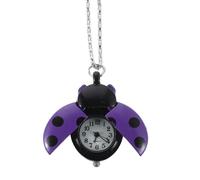 Yardwe Vintage Ladybug Pocket Watch Necklace for Girls with High Precision Quartz Movement, Portable Alloy and Glass Pendant Keychain, for Vintage-Themed Parties and Cosplay Style