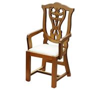Yardwe Vintage Miniature Chair Model Wooden Doll House Decor Furniture for Home Decoration Photography Props Chic Accessory for Mini House Scenes