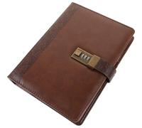 Yardwe Vintage Pu Leather A5 Lockable Notebook Journal with Password Lock, Privacy Protection, Practical Design for Home Use and Scrapbooking, Hardcover Executive Notepad