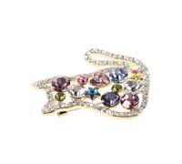 Yardwe Vintage Rhinestone Cat Brooch Colorful Crystal Animal Lapel Pin Lightweight Jewelry for Women Birthday Christmas Festival Accessories