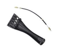 Yardwe Violin Tailpiece with Tailgut Wire and 4 Fine Tuners for 4/4 Violin Made of Sturdy Aluminum Alloy and Plastic Easy to Tune and Ready to Use Replacement Part